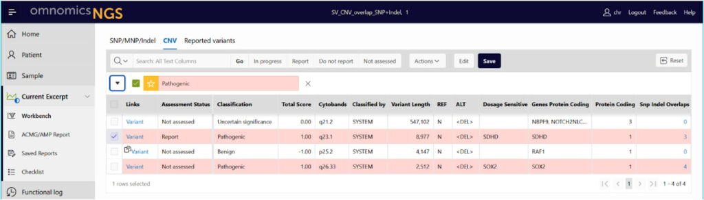 Figure 1. Genomics Hub’s CNV workbench.